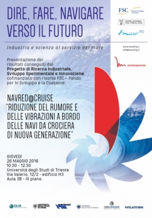 Innovazione: i risultati del progetto “NAVRED@CRUISE”, giovedì 26 maggio all’Università di Trieste