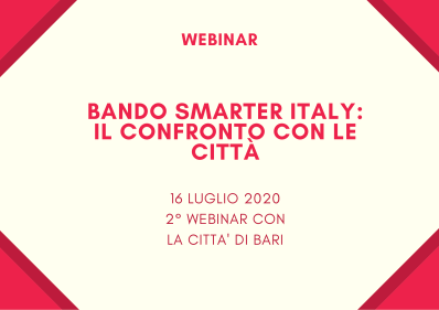 TTS Italia, 16 luglio webinar con la città di Bari sul programma Smarter Italy